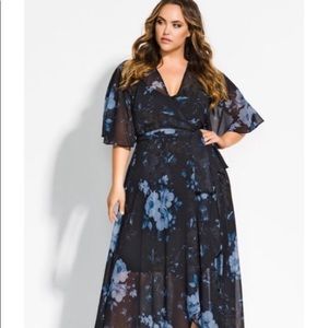 Bonsai Floral Maxi Dress - black